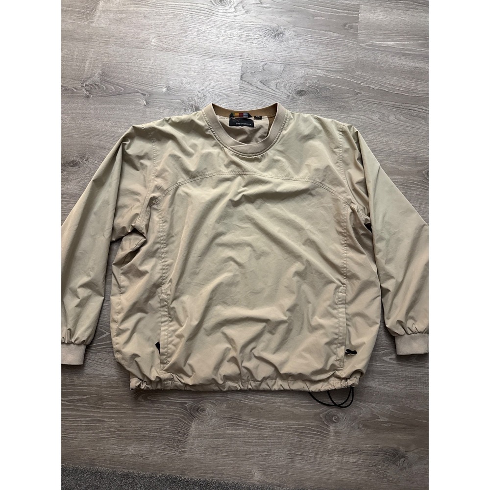 Greg Norman Windbreaker Men  XL Tall Beige‎ Pullover Banded Sleeve Elastic Waist
